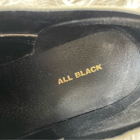 Anthropologie All Black Caroline Off White Lace Up Leather Platform Oxfords 39 - Picture 10 of 11